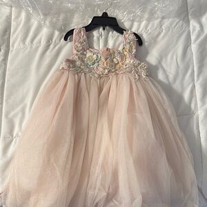 Charming Blush Floral Kids Dress